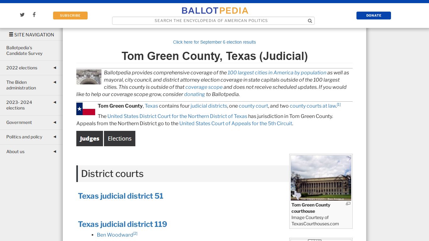Tom Green County, Texas (Judicial) - Ballotpedia